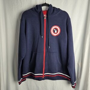 US Life Fleece XL Zip Up Hoodie Michigan Navy Academia Patriotic Cozy Weekend